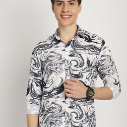 Moda Rapido Men Slim Fit Abstract Printed Spread Collar Casual Shirt-image-88