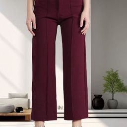BAESD Women Straight Fit High-Rise Trousers-image-12