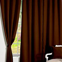 BELLA TRUE Brown 3 Pieces Room Darkening Long Door Curtains-image-70