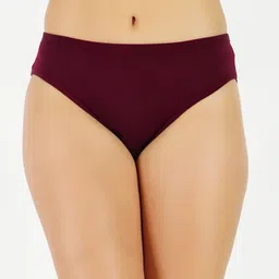 GOTO Mid Rise Hipster Briefs Cotton lycra Solid Penti Wine-image-49