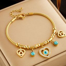 DressBerry Gold-Plated American Diamond Link Bracelet-image-87