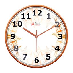 Myntra Elegant Homes Rose Gold & White Textured Contemporary Wall Clock-image-59