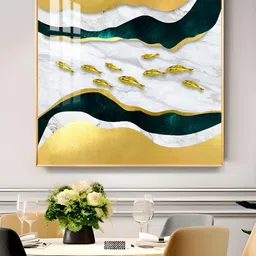 THE NEXT DECOR Yellow & Green PaintingSquare Wall Art-image-24