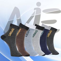 MJE Pack Of 6 Patterned Cotton Ankle Length Socks-picture-44