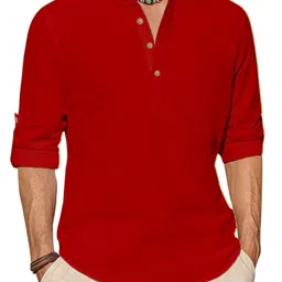 Edin Men Red Cotton Kurtas-picture-37