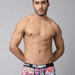PUMP CLUB Printed Mid Rise Ultra Soft Trunk ART225-Black-M-Black-picture-29