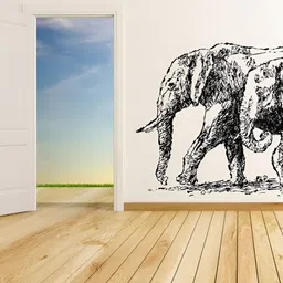 LANSTICK Black Tree Elephant Splash-Proof Eco-Friendly Wallpaper-16