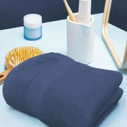 LUXEHOME INTERNATIONAL Navy Blue 2 Cotton 600 GSM Bath Towel-39