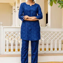 FERANOID Printed Pure-Cotton Tunic With Trouser Co-ords-image-26