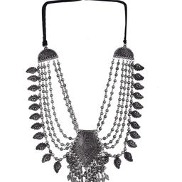 Sangria Artificial Beaded Oxidized 6 Layer Arrow Necklace image 4
