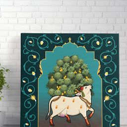 SAF Green & White 1 Piece Canvas Birds and Animals Wall Paintings-54