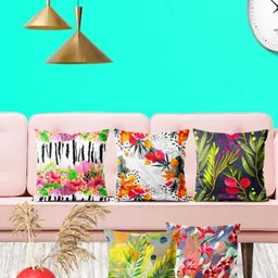 ArtzFolio Multicoloured Set of 5 Square Cushion Covers image 1