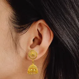 Jewelry Miguel Gold-Plated Gunguroo Dome Shaped Jhumkas-image-49