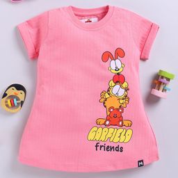 YK X Minute Mirth Girls Garfield Printed A-Line Dress-image-45