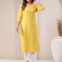 Janasya Women Thread Work Kurta-image-2