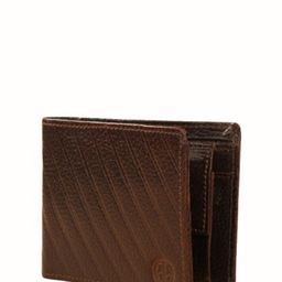 The Brown Hide Men Geometric Textured Leather Two Fold Wallet image 5