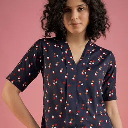 Mayra Women Polka Dot Printed Shirt Style Top-picture-40