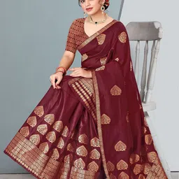 KAMDAR Paat Silk Copper Zari Woven Design Assamese Mekhela Chador-image-26