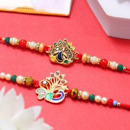 TIED RIBBONS Set Of 2 Bhaiya Thread Rakhis With Roli Chawal-image-54