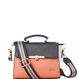 MABEE PU Structured Satchel with Bow Detail image 4