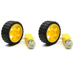300 RPM Dual Shaft BO Motor + Wheel  (2 pcs)-11