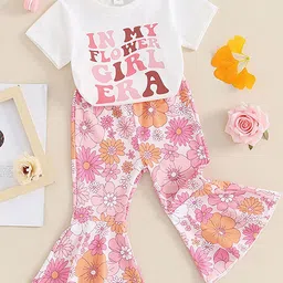 LULU & SKY Girls Printed Pure Cotton T-Shirt With Trouser-image-96