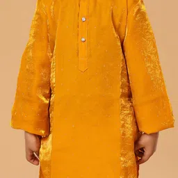 The Mini Trunk Boys Regular Beads and Stones Kurta with Trouser image 4