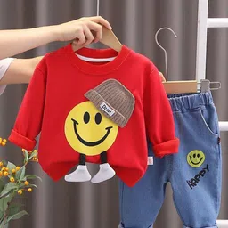 POP STREET KIDS Girls Printed Long Sleeves T-shirt With Trousers-picture-44