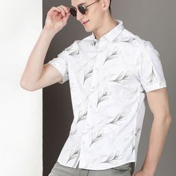 MaverIQ Slim Fit Floral Printed Spread Collar Cotton Shirt-picture-19
