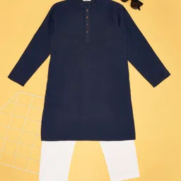 indus route by Pantaloons Boys Mandarin Collar Pure Cotton Straight Kurta-picture-17