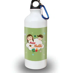 SKYTRENDS White & Green Single Aluminium Printed Water Bottle-image-78