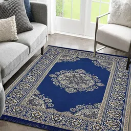 Sparrow world Blue Solid Cotton Carpet-35