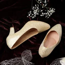 Kneetoes Women Shine Pop Gold Party Pumps-image-29