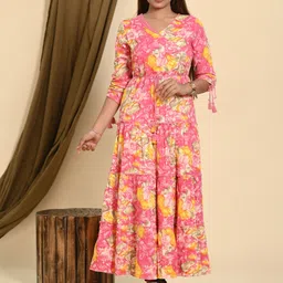 Rashmi Shree Creation Women Floral Printed Wrap Midi Dress-image-11