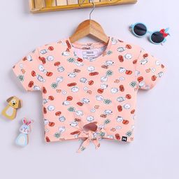 YK X Minute Mirth Girls Printed Waist Tie-Ups Crop Top-image-97