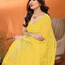 Ekasya Floral Poly Georgette Saree-picture-35