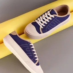 TRASE Women Navy Blue Canvas With PU Sole Casual Sneakers With Lace-ups detail-picture-16