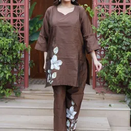 Swadeshi Shringaar Bronze Floral Co-Ord Set-43