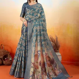 KALINI Paisley Printed Tissue Saree-image-81