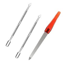 ZAUKY Set Of 3 Stainless Steel Cuticle Pushers With Double Heads-image-3