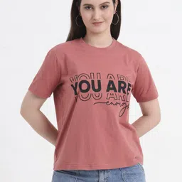 CHARMGAL Women Typography Printed T-shirt-image-87
