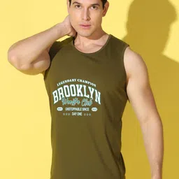 WOOSTRO Printed Gym Innerwear Vest VWS26 BKLN OLIVE-image-19