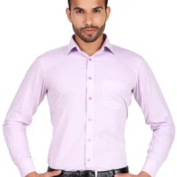 DESIGN UP Men Classic Spread Collar Solid Polycotton Slim Fit Formal Shirt-image-95