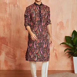VASTRAMAY Men Ethnic Motifs Printed Regular Kurta with Trousers-picture-38