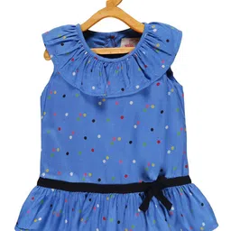 YOUNG BIRDS Girl's Polka Dots Printed Cape Sleeves Top-image-97