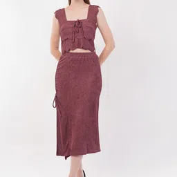 Deshi Girl Square Neck Top with Skirt Co-ords Set-picture-2