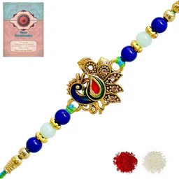 MEIRA JEWELLERY Rakhi With Roli Chawal & Greeting Card-image-10