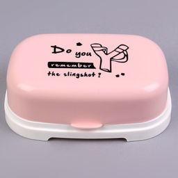 fab n funky Rectangular Shape Soap Box Text Print - Pink image 5