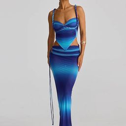 MIAKEE Shoulder Strap Neck Top With Skirts Co-Ords-picture-0