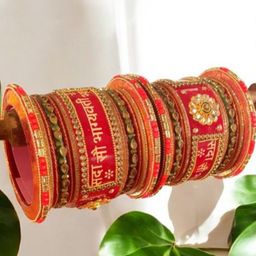 leshya Stone-Studded & Beaded Bridal Chura Bangle-image-77